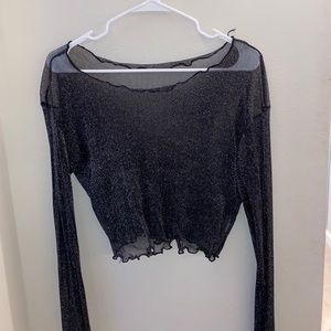 Brandy Melville Black Sparkly Top